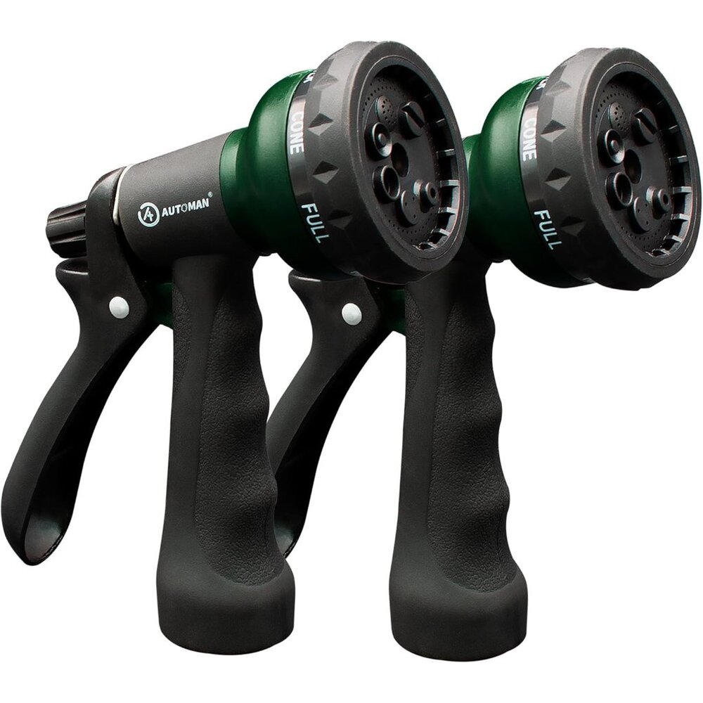 Garden Hose Nozzle 2PK, ABS Water Spray Nozzle with 7 Adjustable Patterns, Slip
